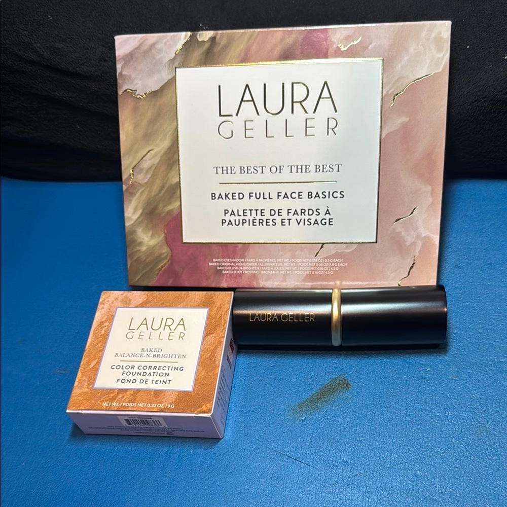 Laura Geller Set - Bronzer, Foundation, Blush, Highlighter, Eyeshadow and Brush